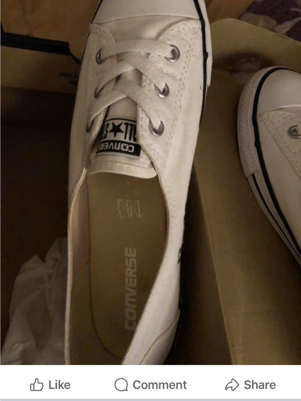 Converse White Low-Profile Canvas Sneakers with Black Trim